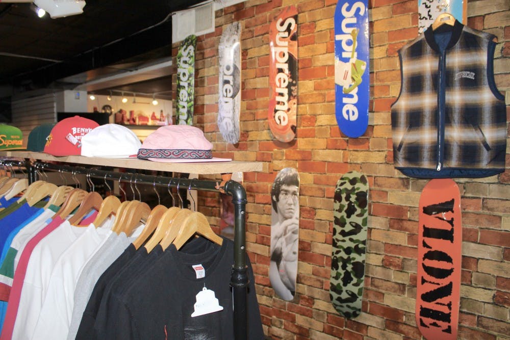 <p>The Cellar on Elmwood Avenue is just one location where students can cop vintage T-shirts and Supreme brand merchandise in Buffalo.</p>