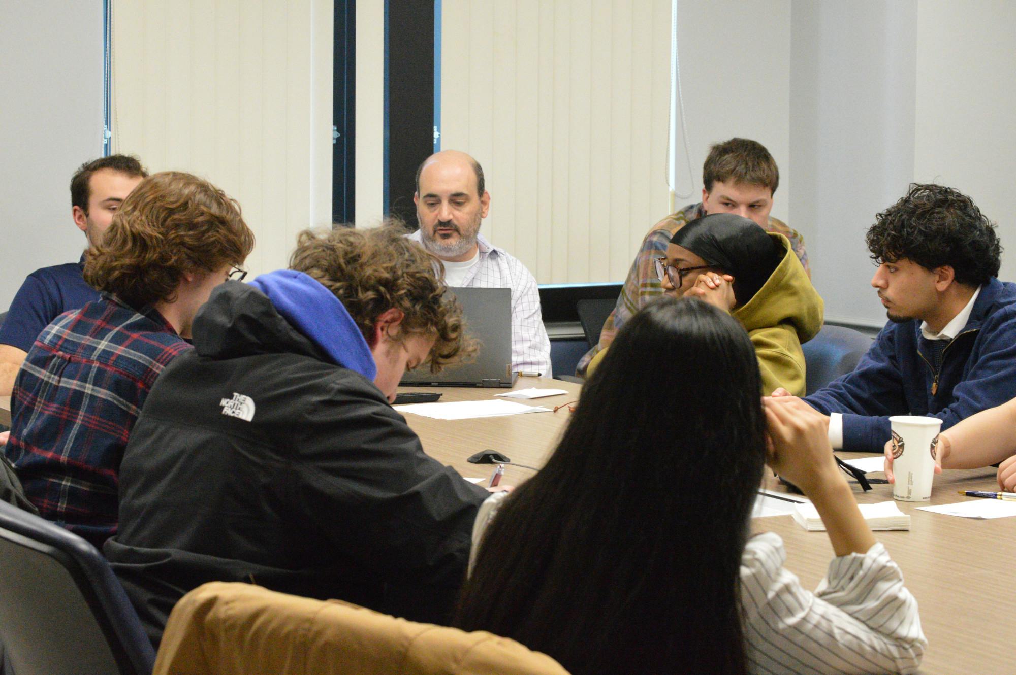 Candidates for the undergraduate Student Association's 2026-27 e-board elections show up to a mandatory attendance meeting March 6.