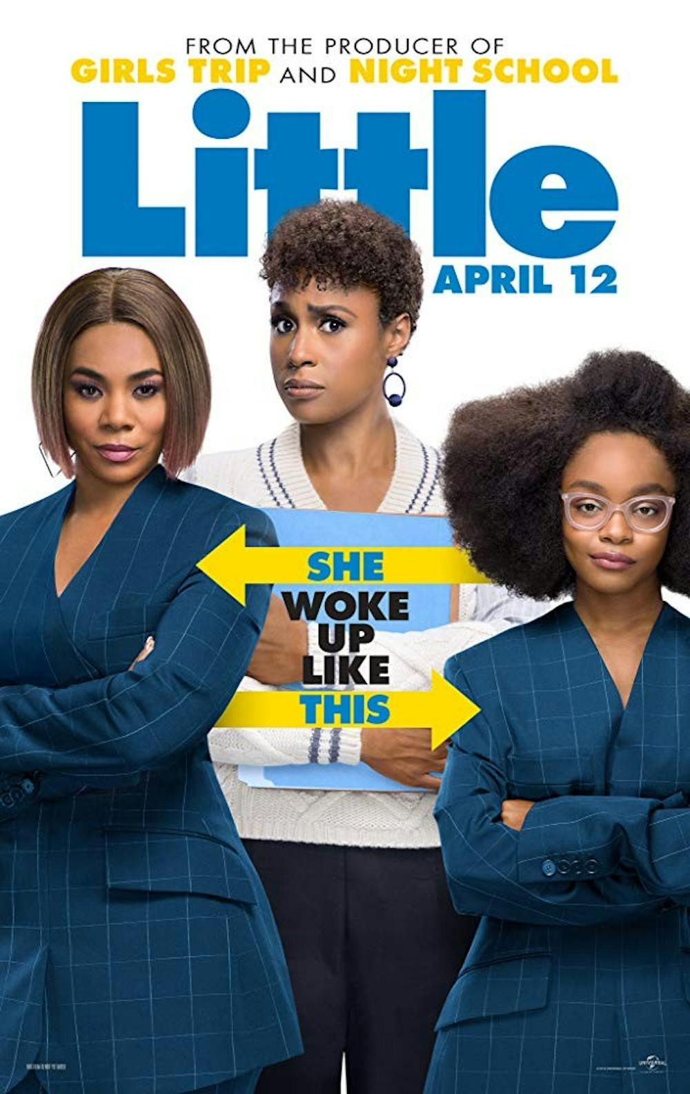 <p>“Little” stars Regina Hall and Issa Rae. The film is shot as a reversal of the hit “Big,” when Hall’s character is turned into a child.</p>