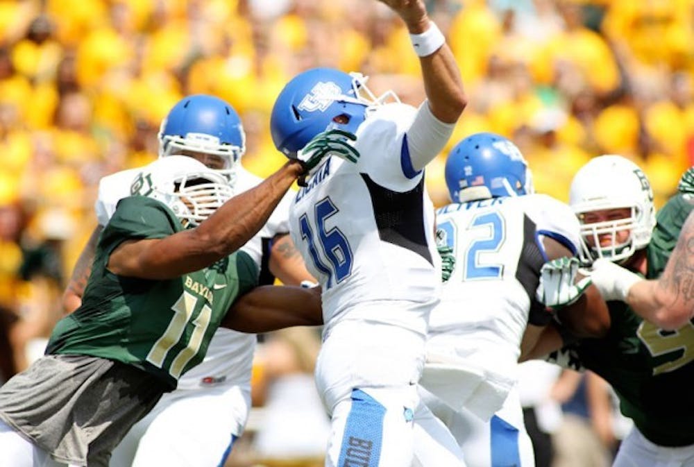 The Bulls fell 70-13 to Baylor in Floyd Casey Stadium on Sept. 7 2013. Buffalo hosts the Bears Friday night in what will be UB Stadium&rsquo;s first appearance on ESPN.&nbsp;Courtesy of Baylor Athletics&nbsp;