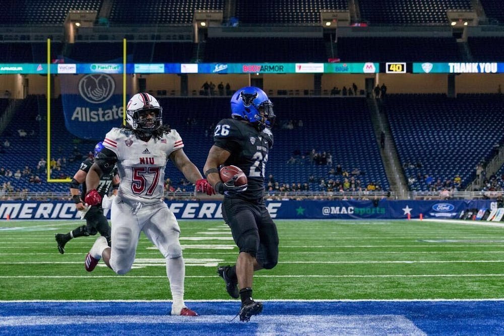 <p>The Bulls play against the Northern Illinois Huskies in the 2018 MAC Championship game</p>