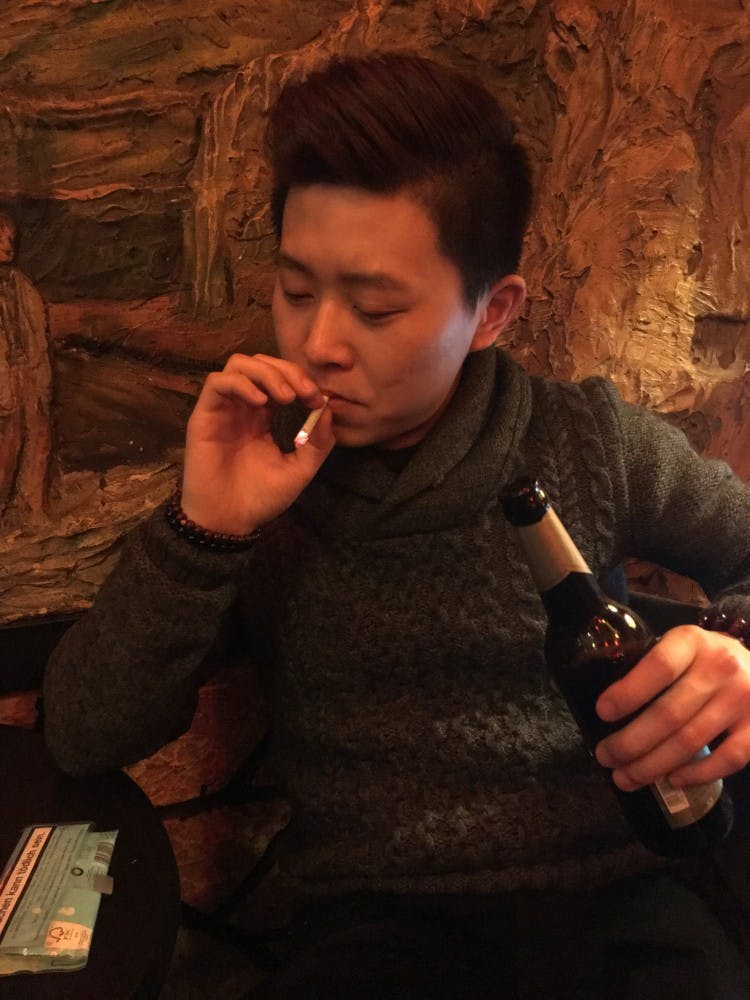 Lin Ye smokes a&nbsp;cigarette&nbsp;in Sofia. He comes to Sofia because it's one of Berlin's&nbsp;bars that still allows smoking.&nbsp;