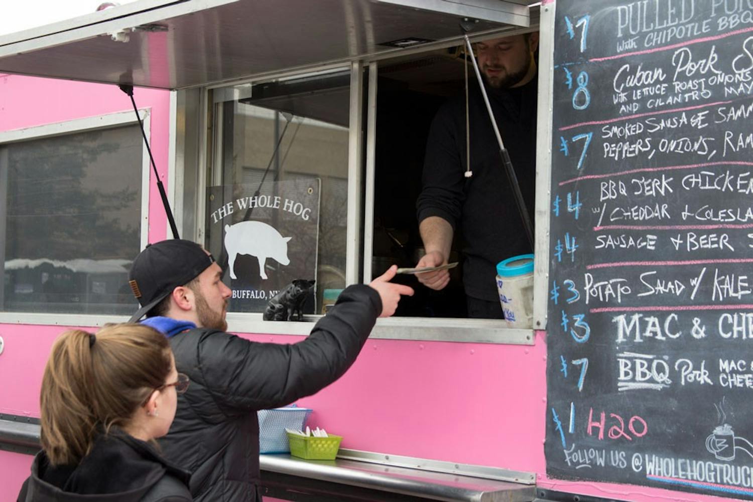 Local food trucks, like The Whole Hog, and breweries congregated at LaSalle parking lot and inside of Alumni Arena to give UB students an opportunity to taste some of Buffalo’s well known&nbsp;delicacies&nbsp;at Buffalo Untapped on&nbsp;Sunday.&nbsp;