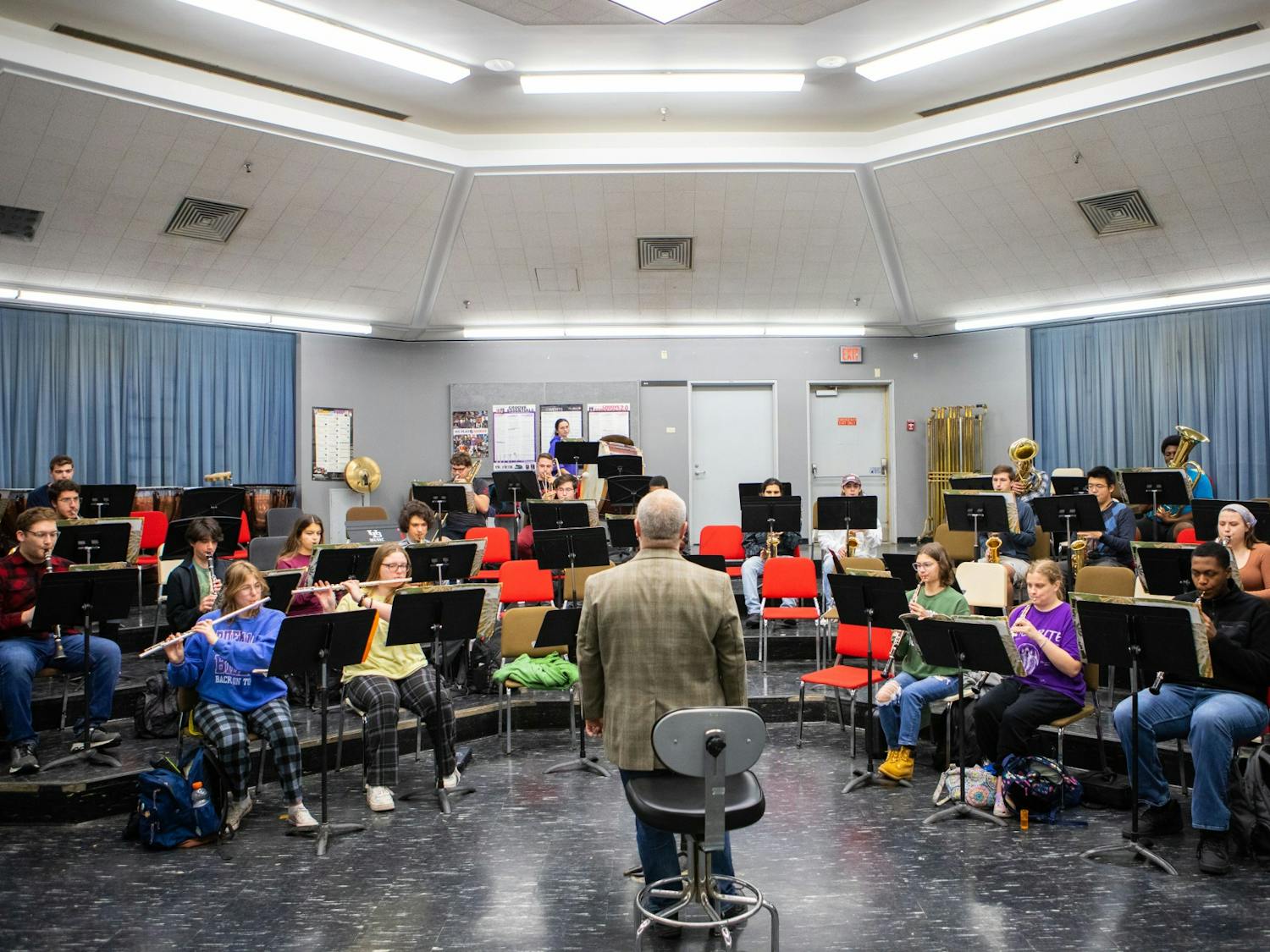 The UB Concert Band, conducted by professor John Nelson, provides students with a unique collaborative experience on campus.&nbsp;