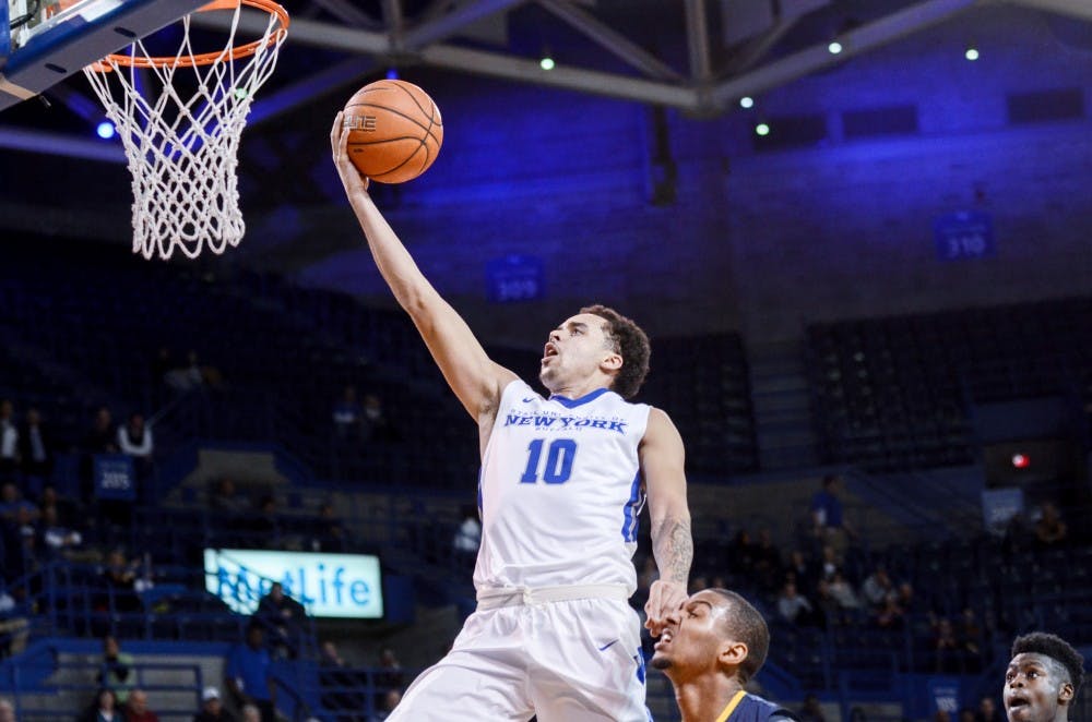 <p>Senior guard Jarryn Skeete makes a layup in Buffalo's 71-69 loss to Akron on Feb. 9. Skeete and the Bulls fell 80-70 on the road to Akron Tuesday night, the team's third straight loss.&nbsp;</p>