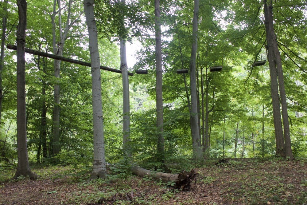 <p>A ropes course is on UB land next to Sweet Home Senior High School. Both schools have plans to see the course taken down, but no dates are set yet.</p>