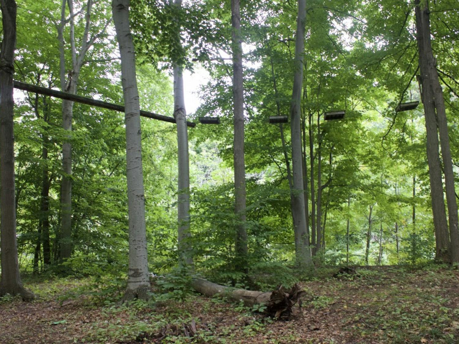 A ropes course is on UB land next to Sweet Home Senior High School. Both schools have plans to see the course taken down, but no dates are set yet.