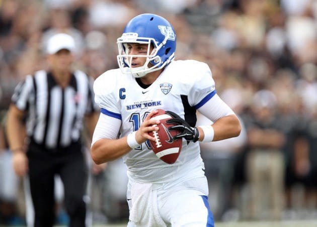 Junior quarterback Joe Licata threw for 396 yards and a career-high five touchdowns in Buffalo&rsquo;s 47-39 loss at Army Saturday. Licata also threw a career-high three interceptions.&nbsp;Courtesy of Army Athletic Communications