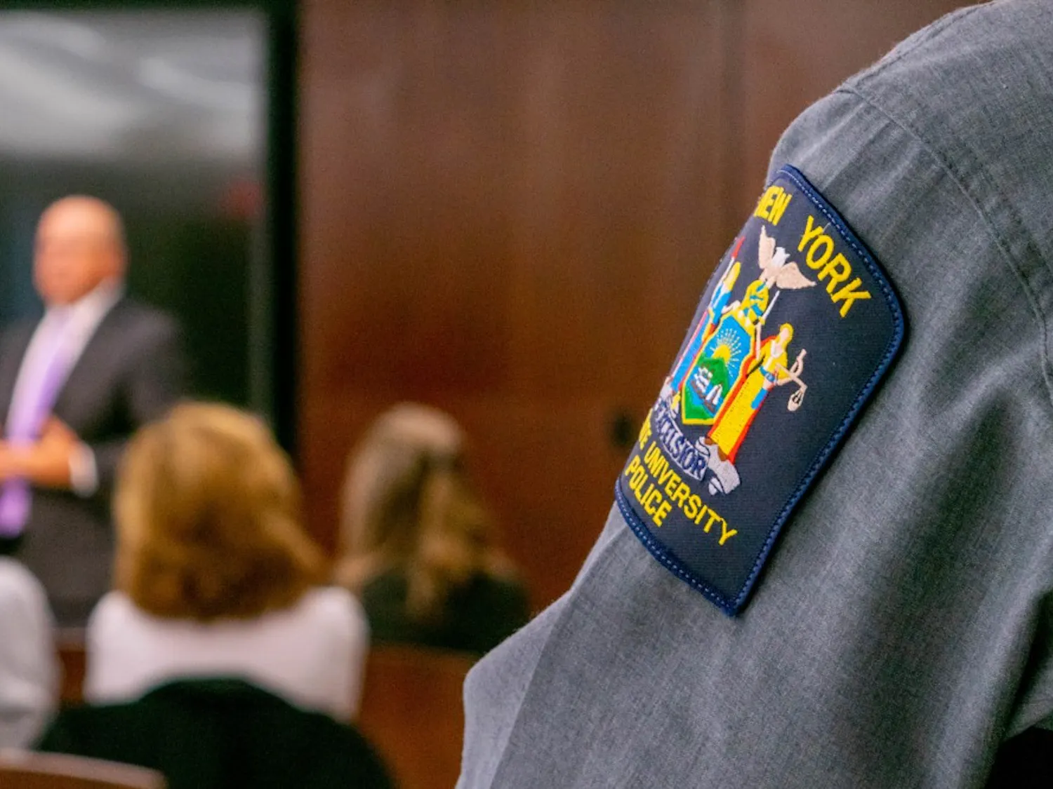 Faculty members and University Police Officers attended a community forum in the Buffalo Room Tuesday, to discuss what qualifications and personality traits they want in a new chief of police. 