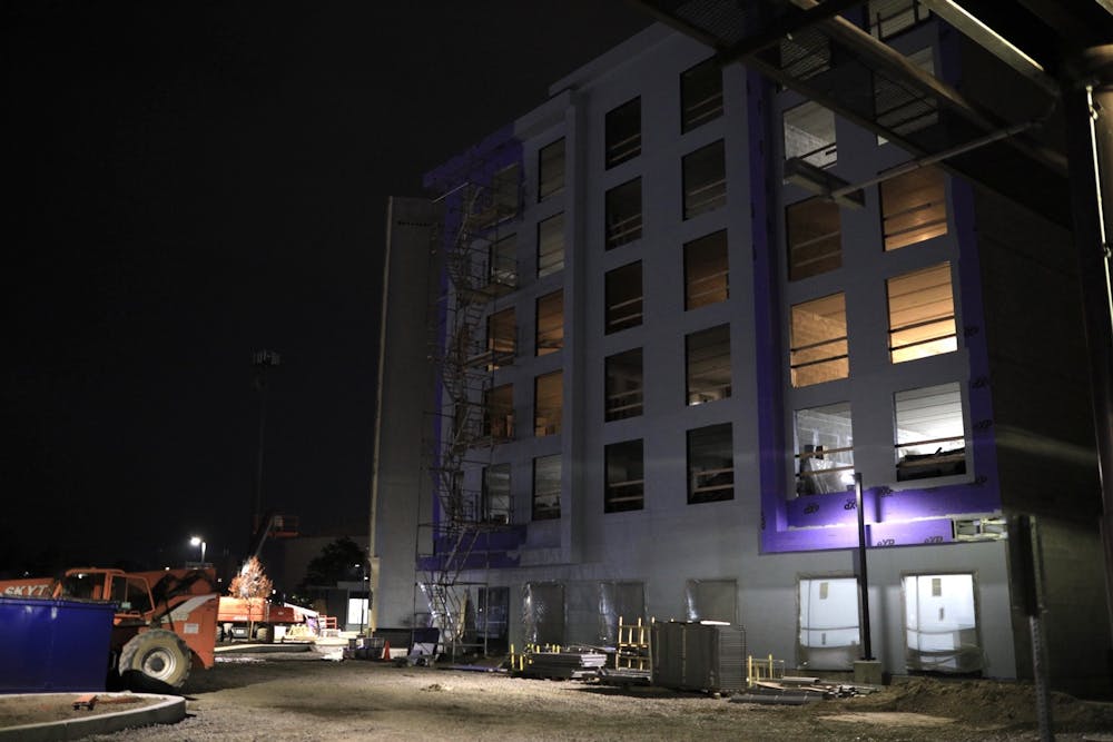 <p>This photo, taken on Oct. 12, shows the construction progress of the Air Buffalo student housing development. Management had initially delayed the move-in date to "at least" Oct. 15.&nbsp;</p>