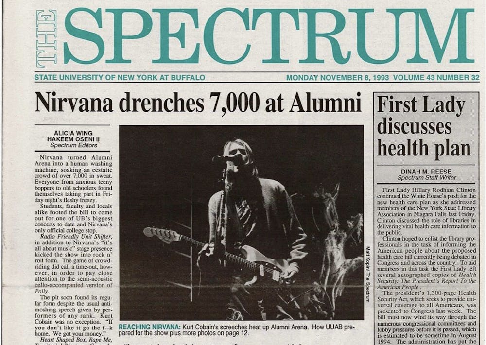 <p>Front page of <em>The Spectrum </em>on Nov. 8, 1993.</p>