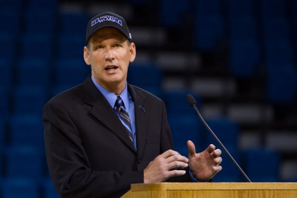 UB introduced Lance Leipold as the 25th head coach in school history Monday. He went 106-6 as a Division-III head coach.
Chad Cooper, The Spectrum