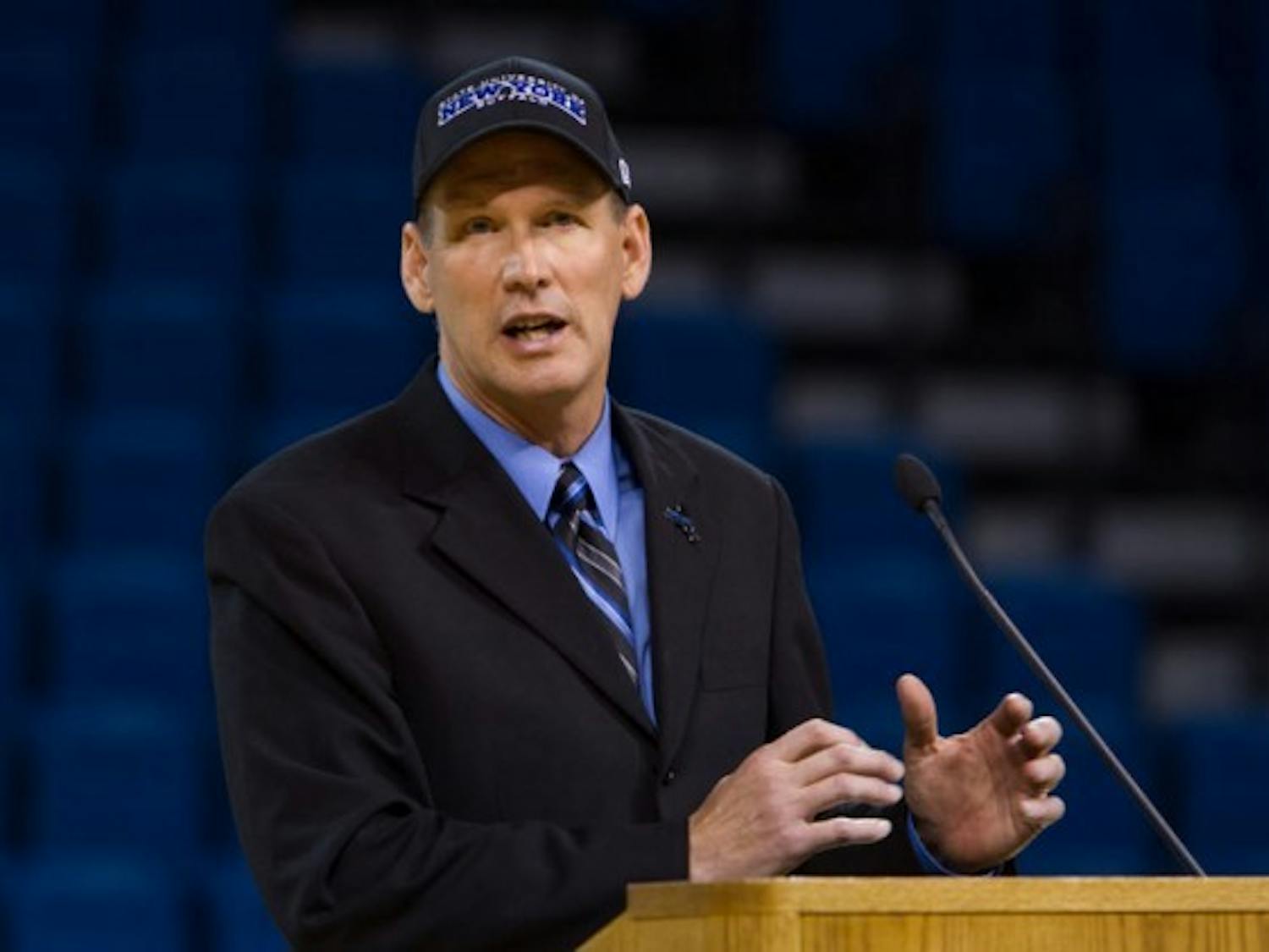 UB introduced Lance Leipold as the 25th head coach in school history Monday. He went 106-6 as a Division-III head coach.
Chad Cooper, The Spectrum
