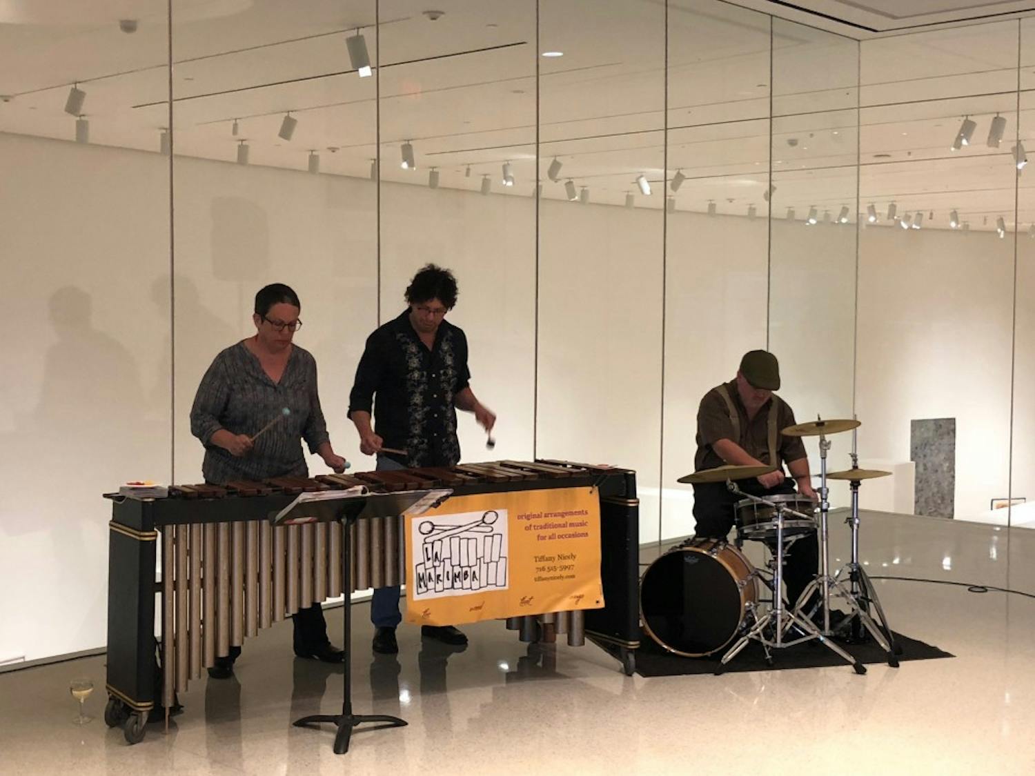 La Marimba takes over the Burchfield Art Center for the annual Riverrun Global Film Series. The traditional marimba music of Mexico and Central America are accompanied by the bands witty humor during Friday’s event.