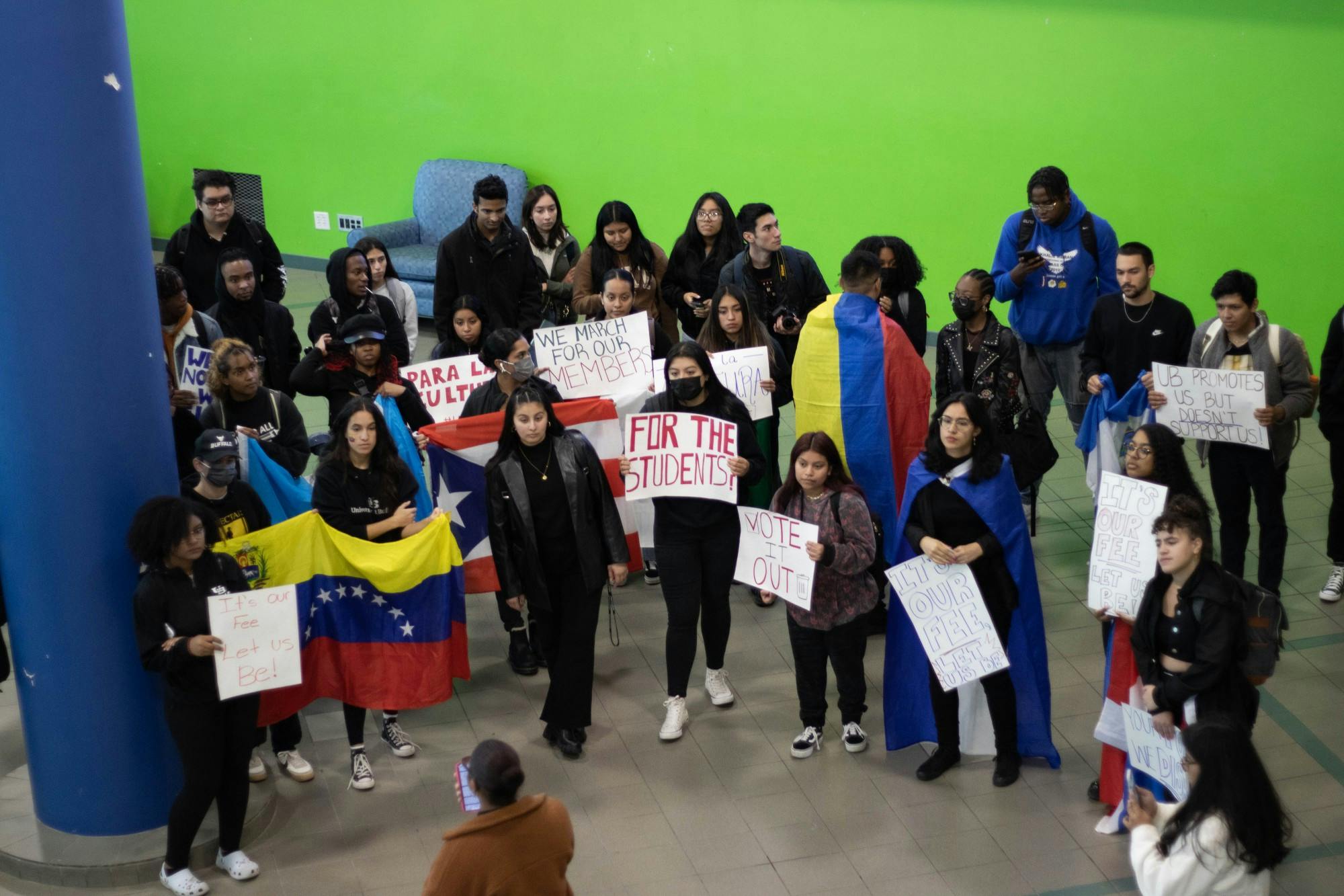 The Latin American Student Association organized a demonstration on Oct. 7 in protest of the SA's ticketing policy.
