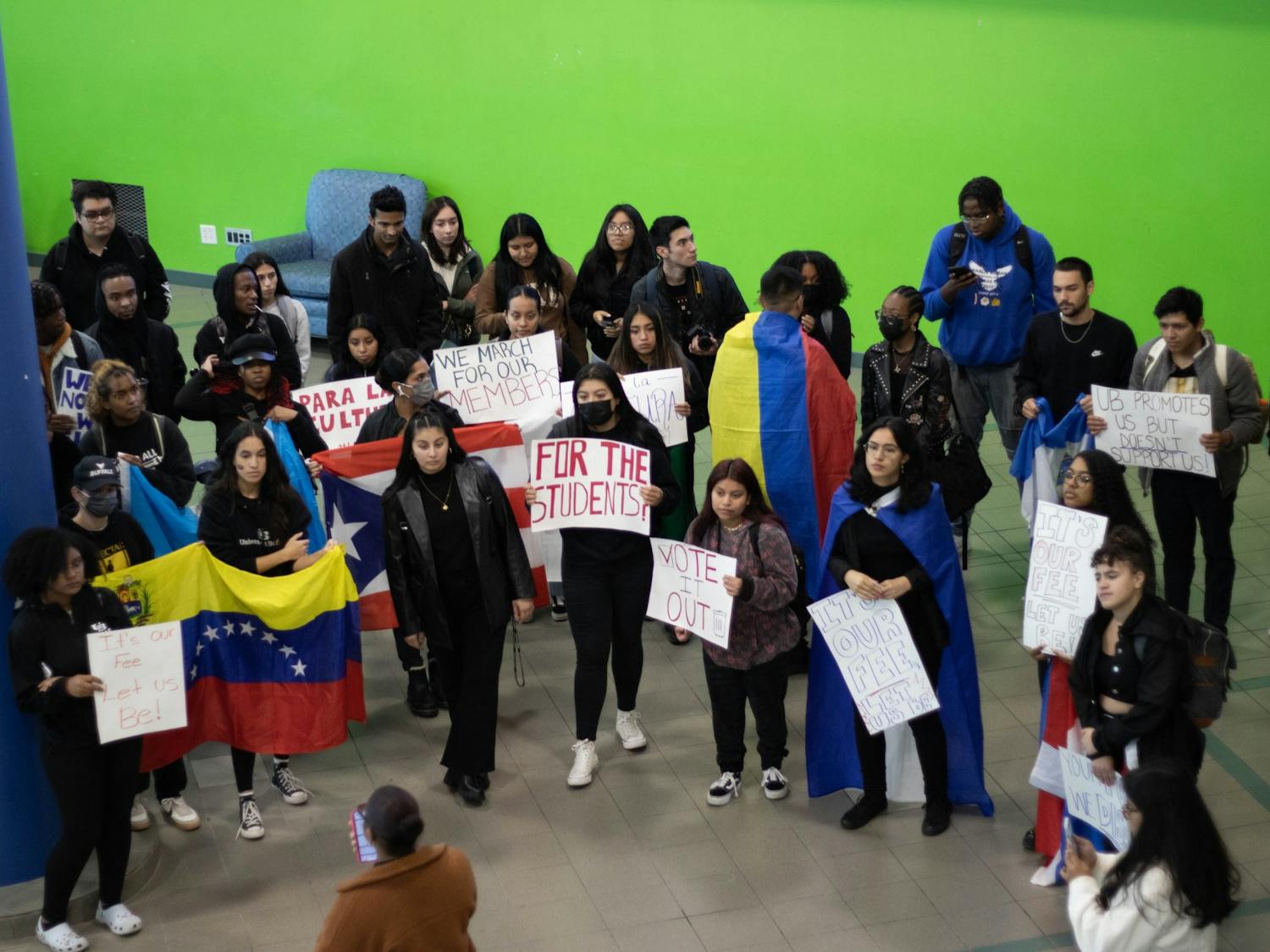 The Latin American Student Association organized a demonstration on Oct. 7 in protest of the SA's ticketing policy.