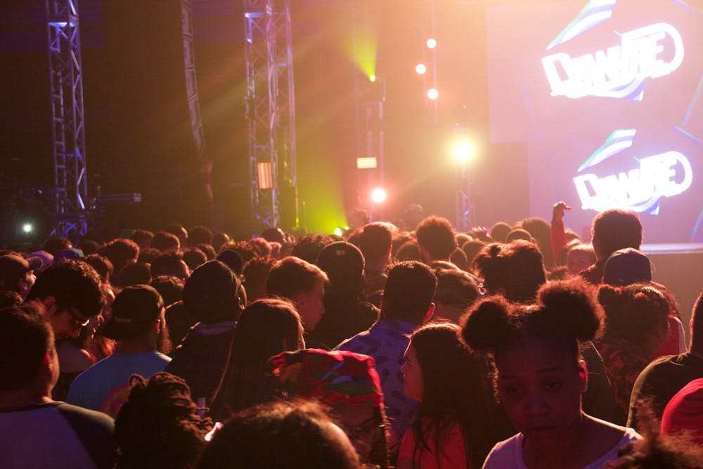 Students packed Alumni Arena in 2019 for Spring Fest, an annual Student Association music event.