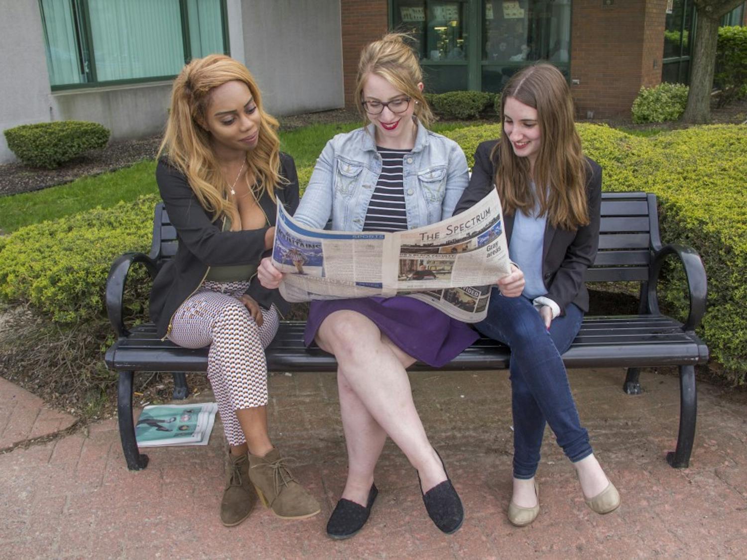 Senior News Editor Ashley Inkumsah (left),&nbsp;Assistant News Editor Maddy Fowler (middle) and Senior News Editor Hannah Stein (right)