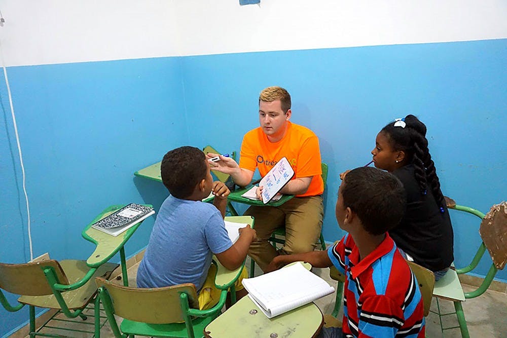 <p>UB's Office of Engagement offers alternative breaks for students to participate in. Gunnar Haberl, on his trip to the Dominican Republic, taught local students English as a second language.</p>