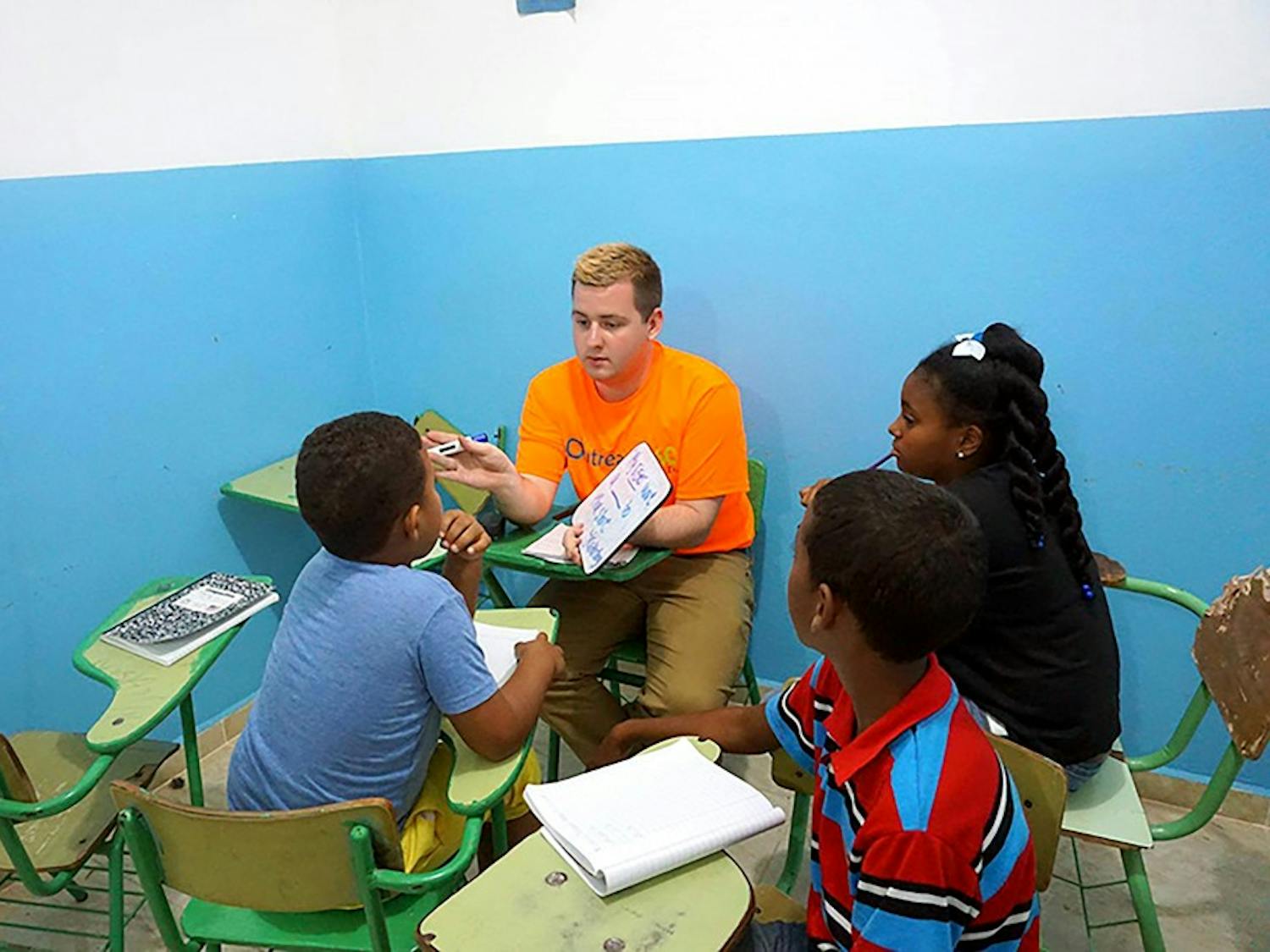 UB's Office of Engagement offers alternative breaks for students to participate in. Gunnar Haberl, on his trip to the Dominican Republic, taught local students English as a second language.