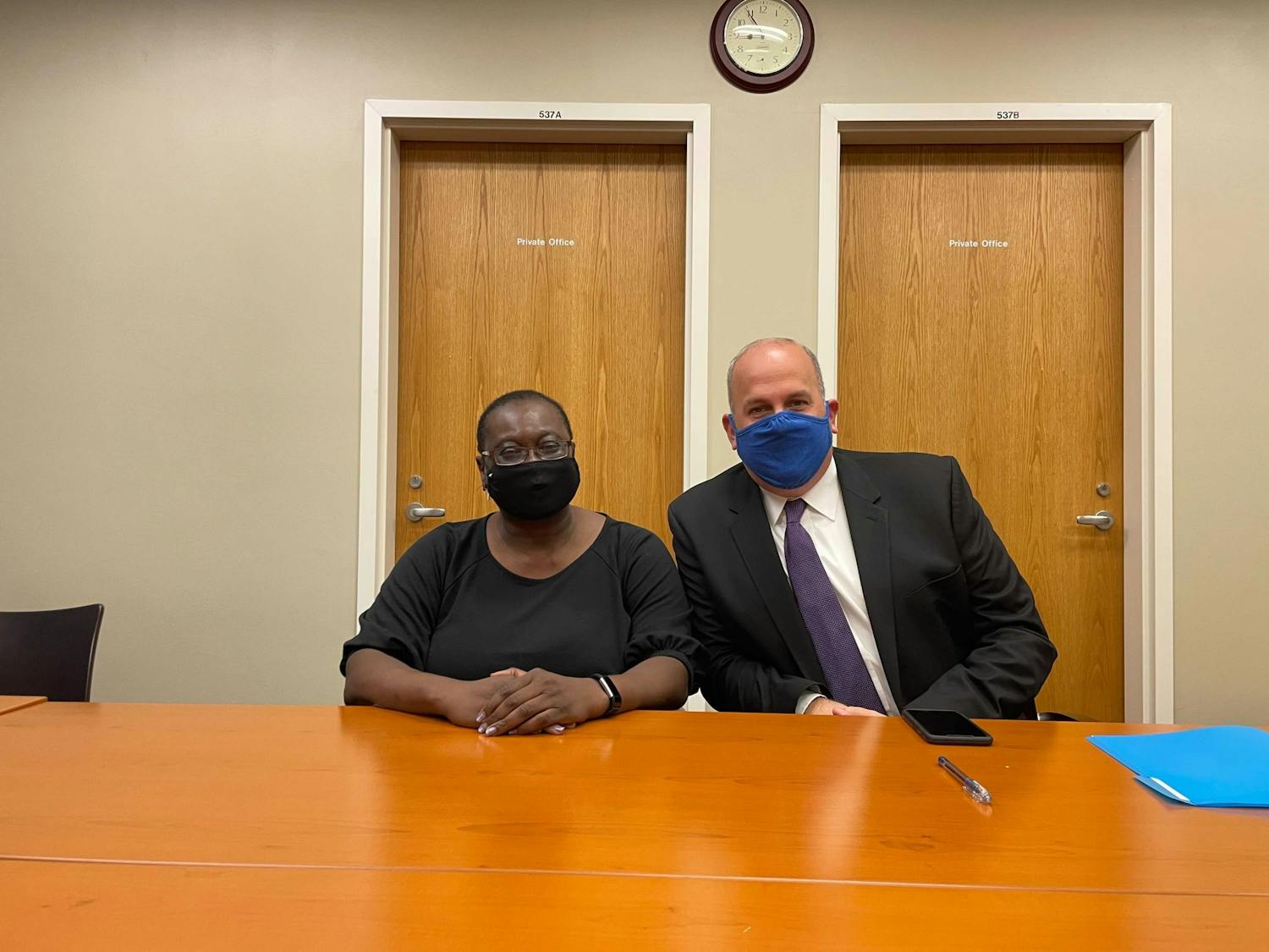 Sharon Mitchell (left) and Brian Hamluk (right) spoke to The Spectrum about mental health on campus.