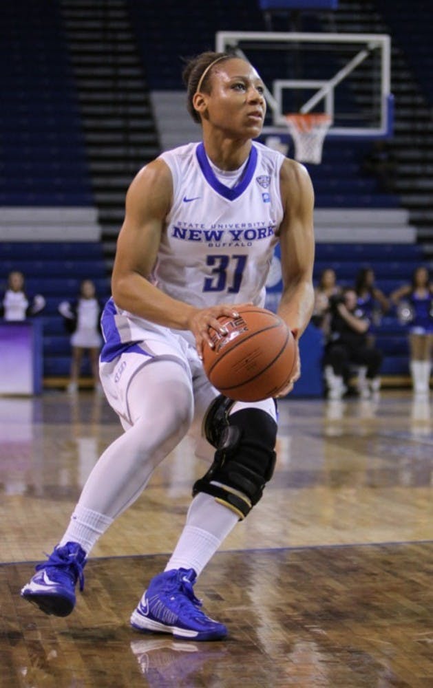 Sophomore guard Rachael Gregory dons a knee brace on her left leg.
She will return to action for the first time since tearing her ACL two seasons ago.
Chad Cooper, The Spectrum