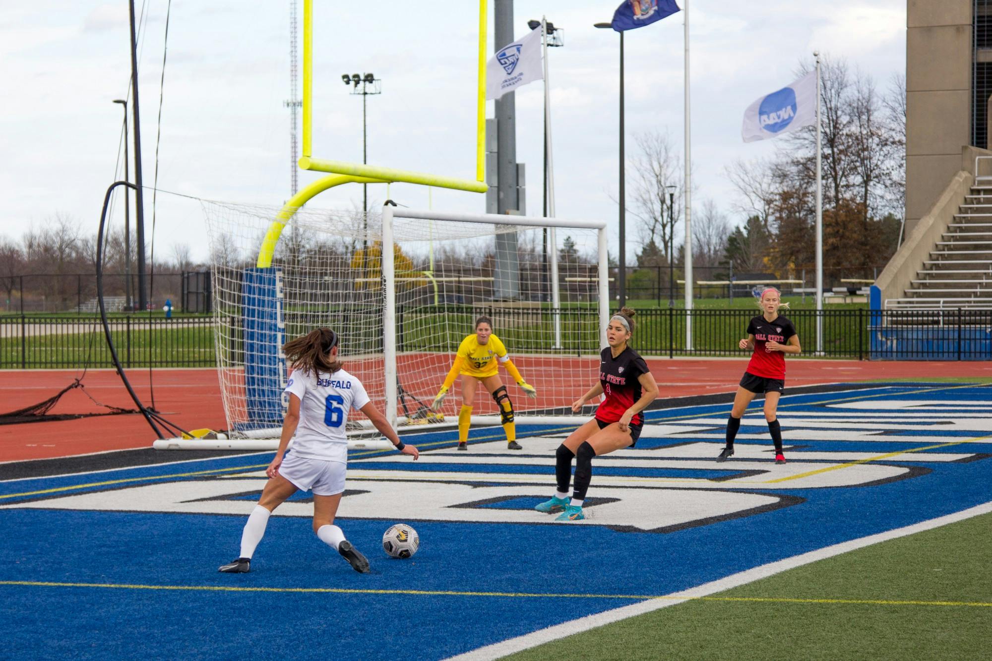 Freshman midfielder Katie Khron had one shot on goal in Sunday’s finals victory over Ball State.