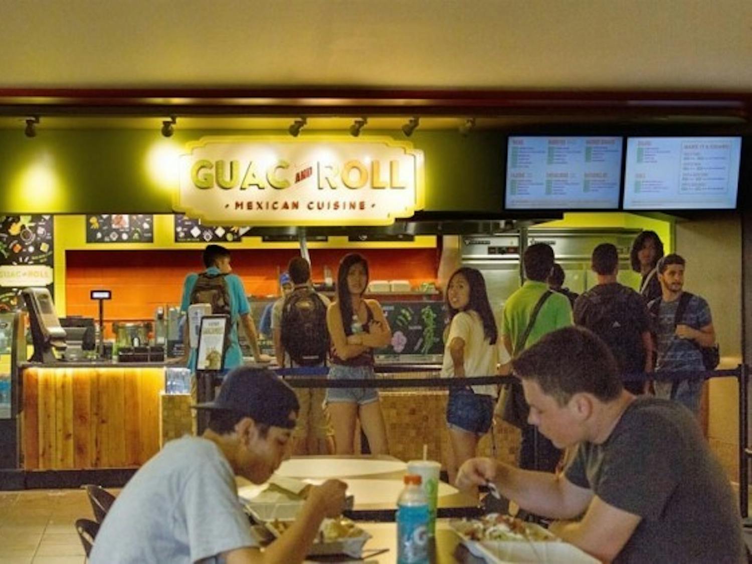 New Mexican food station, Guac N&rsquo; Roll, opened in Ellicott Food Court on Aug. 21, replacing Salsa&rsquo;s. The station promises to serve up authentic Mexican food, inspired by Mexican street fare.&nbsp;Chad Cooper, The Spectrum