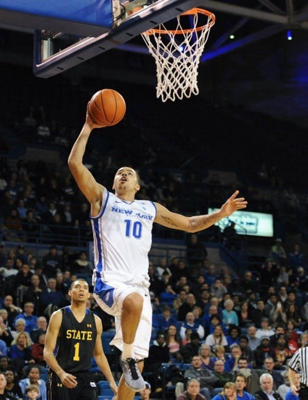 Senior guard Jarryn Skeete scores a basket in a victory against South Dakota State last season. Skeete and other returners from Buffalos' MAC Championship team led the way in an 86-68 win over North Carolina A&T Saturday.&nbsp;