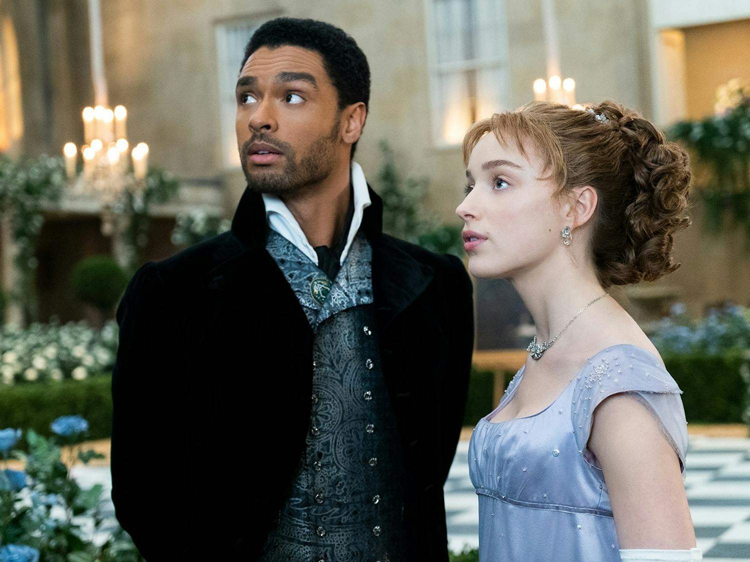 “Bridgerton,” a TV drama available to stream on Netflix. 