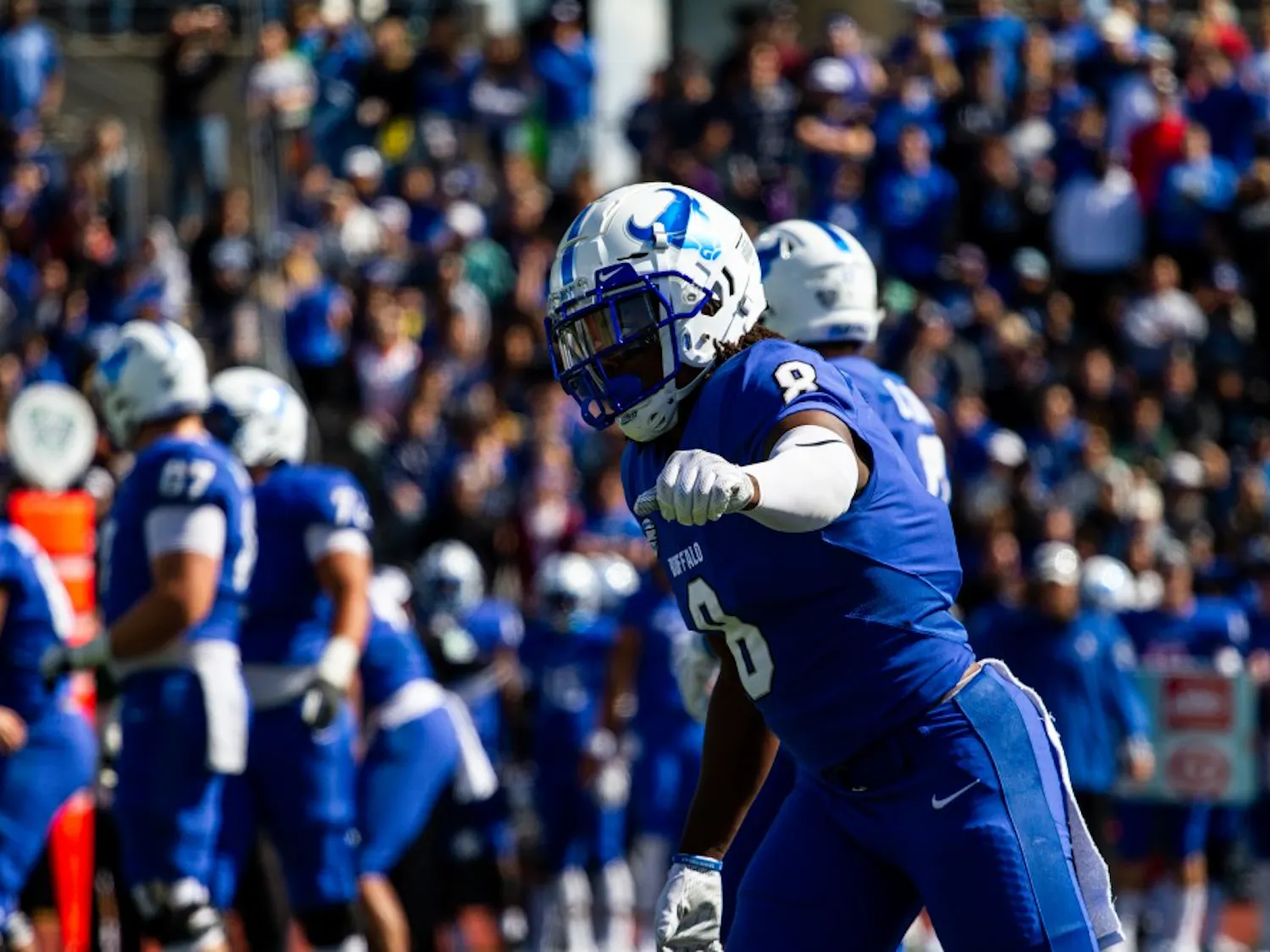 Junior wide receiver K.J. Osborn sets himself in the slot. Osborn has been a key part of the football team’s success this season. 