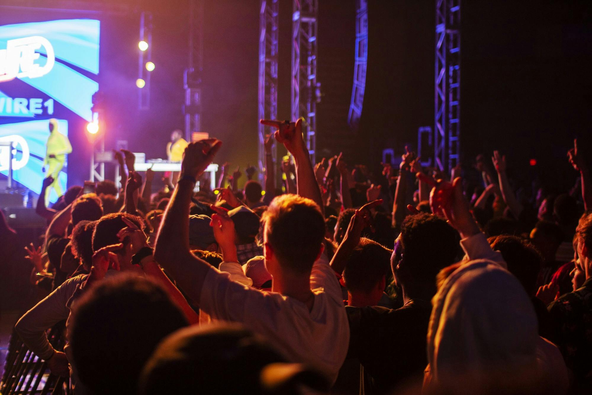 Audience members sway to the music during Spring Fest 2019.