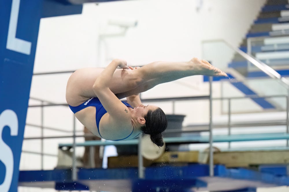 Marilias Kwak performing a dive.