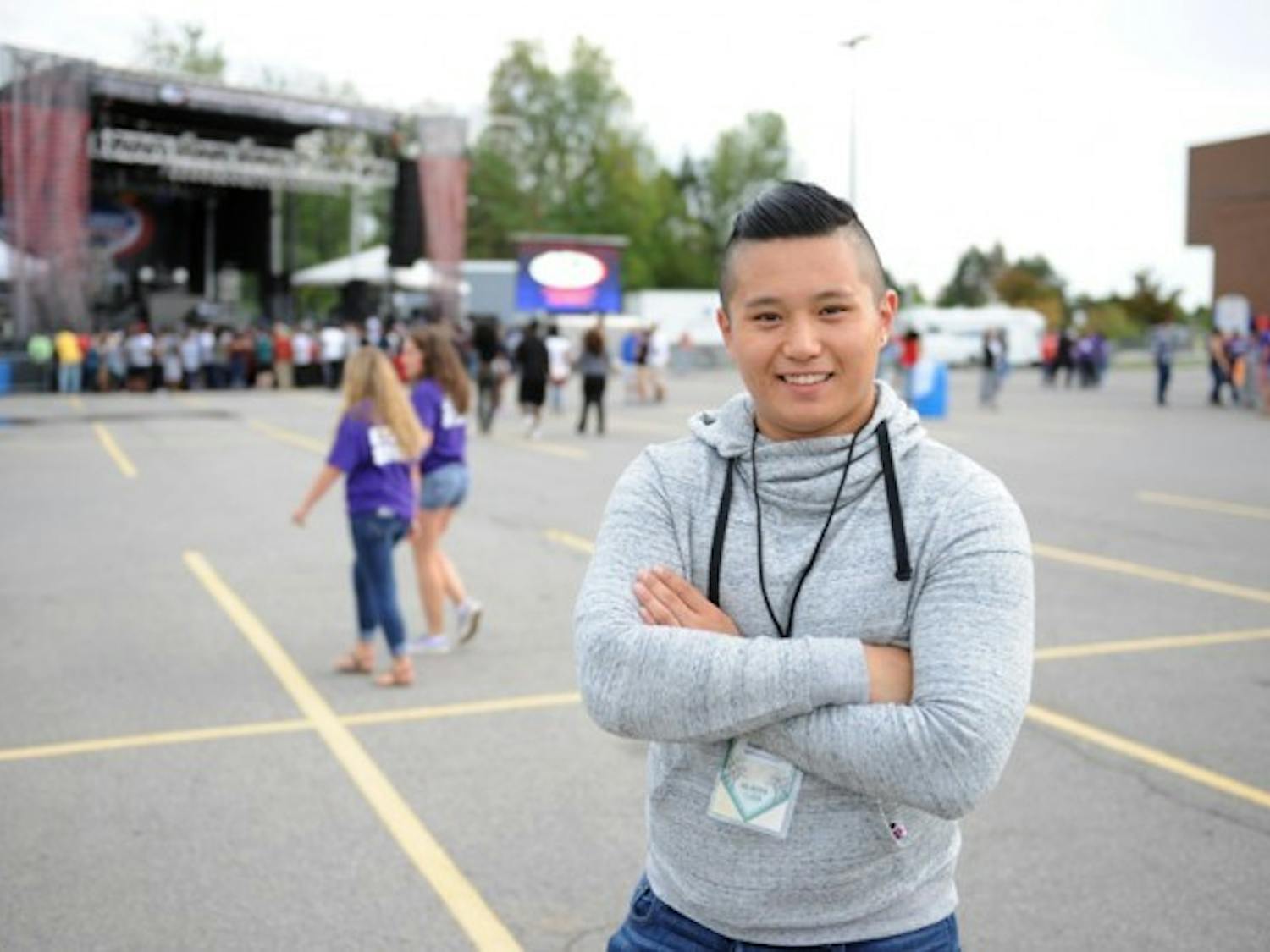 Student Association Vice President Evan Chen helped out at SA’s Fall Fest Saturday. Chen is a member of more than 20 clubs. Ever since his freshman year, he's been active in clubs like UB Breakdance and the Chinese Student Association. Yusong Shi, The Spectrum