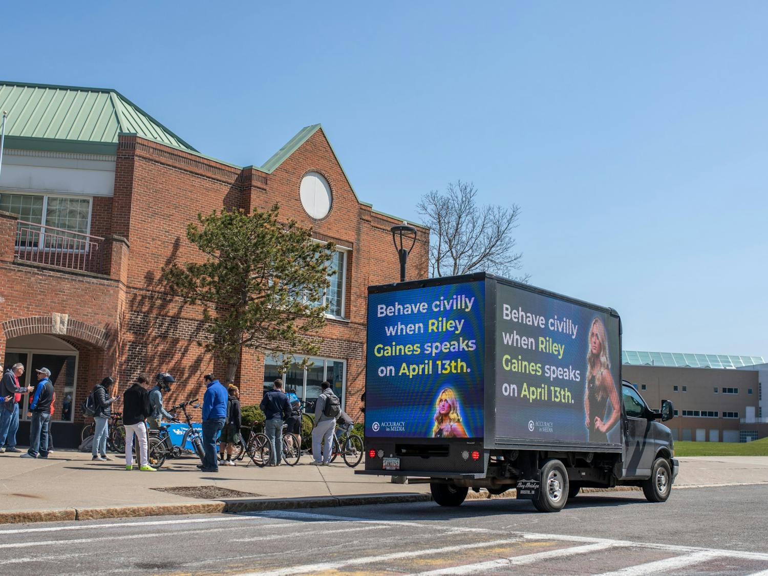 Turning Point sent this truck to North Campus the day before Gaines' was set to speak in the Center for Tomorrow.&nbsp;