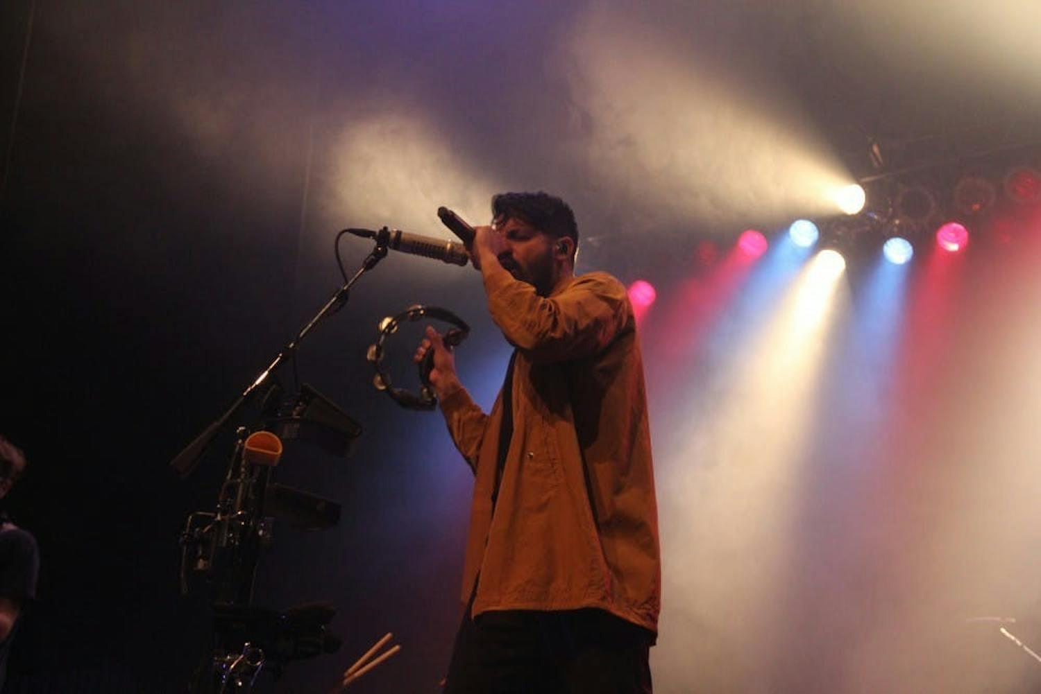 Sameer Gadhia, frontman of Young the Giant, played tambourine at Fall Fest in 2019.