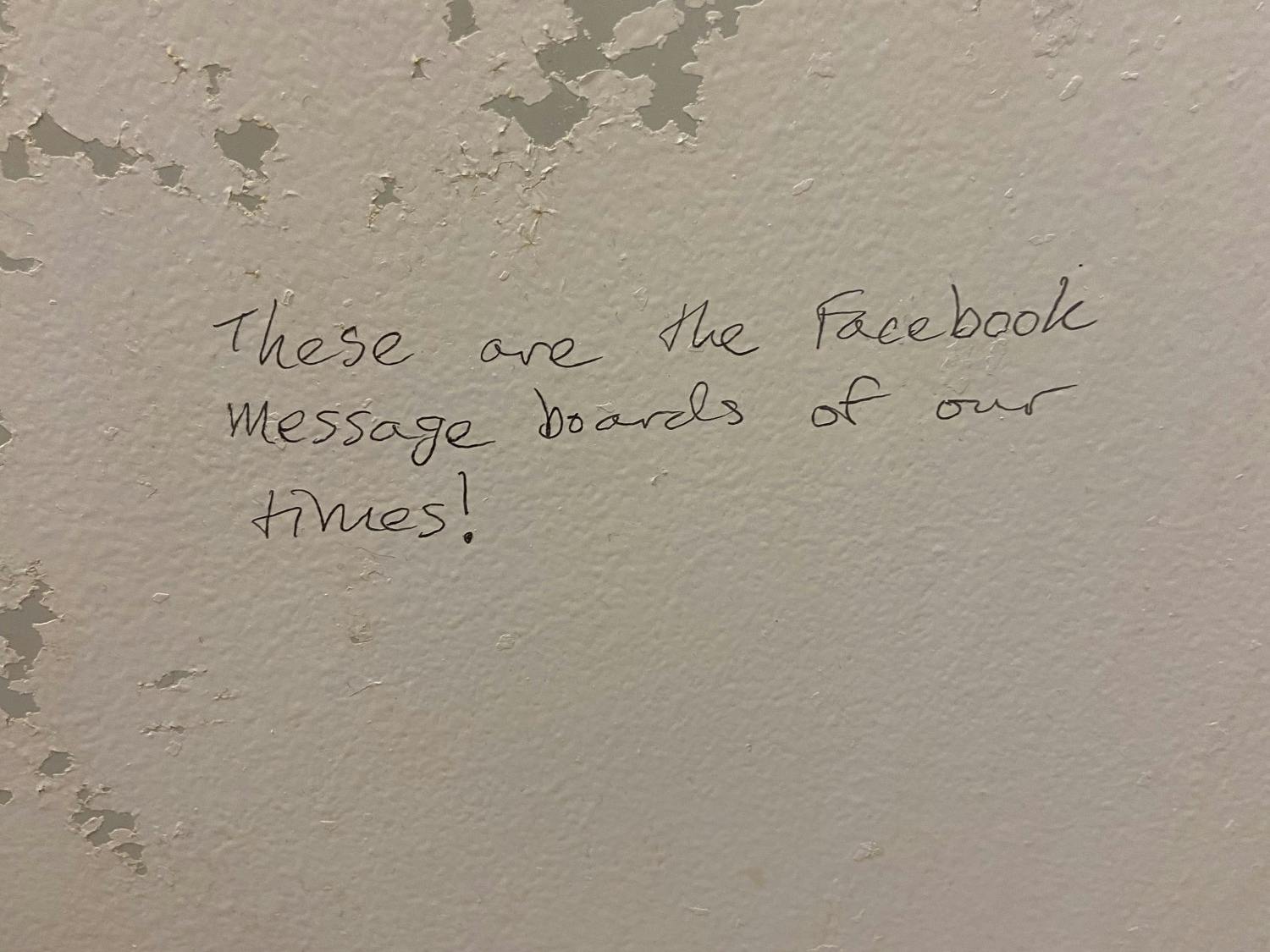 Bathroom graffiti in the Student Union.