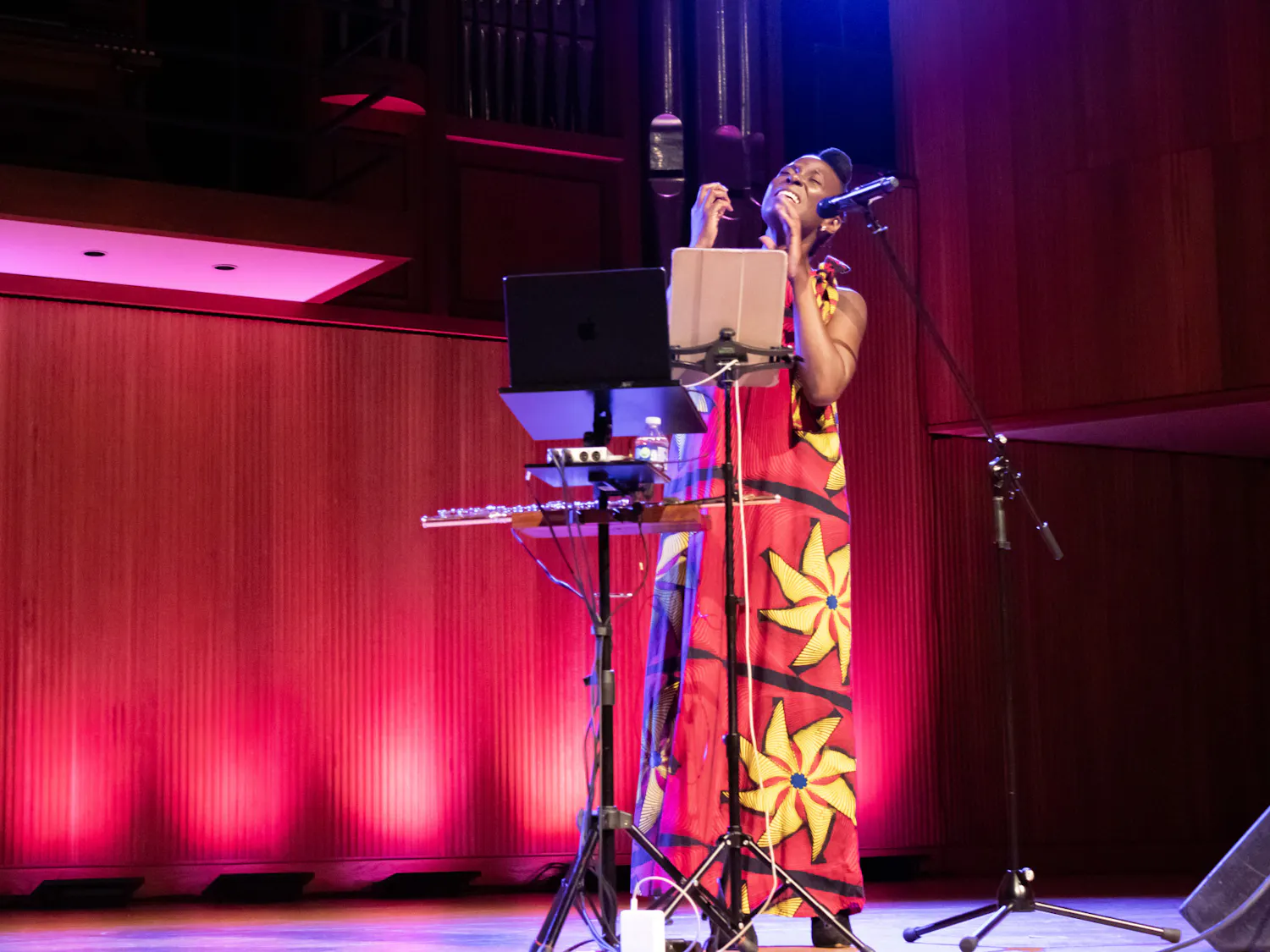 Nathalie Joachim, a Grammy-nominated Haitian-American composer, flutist and vocalist, performed in Lippes Concert Hall on Saturday. 