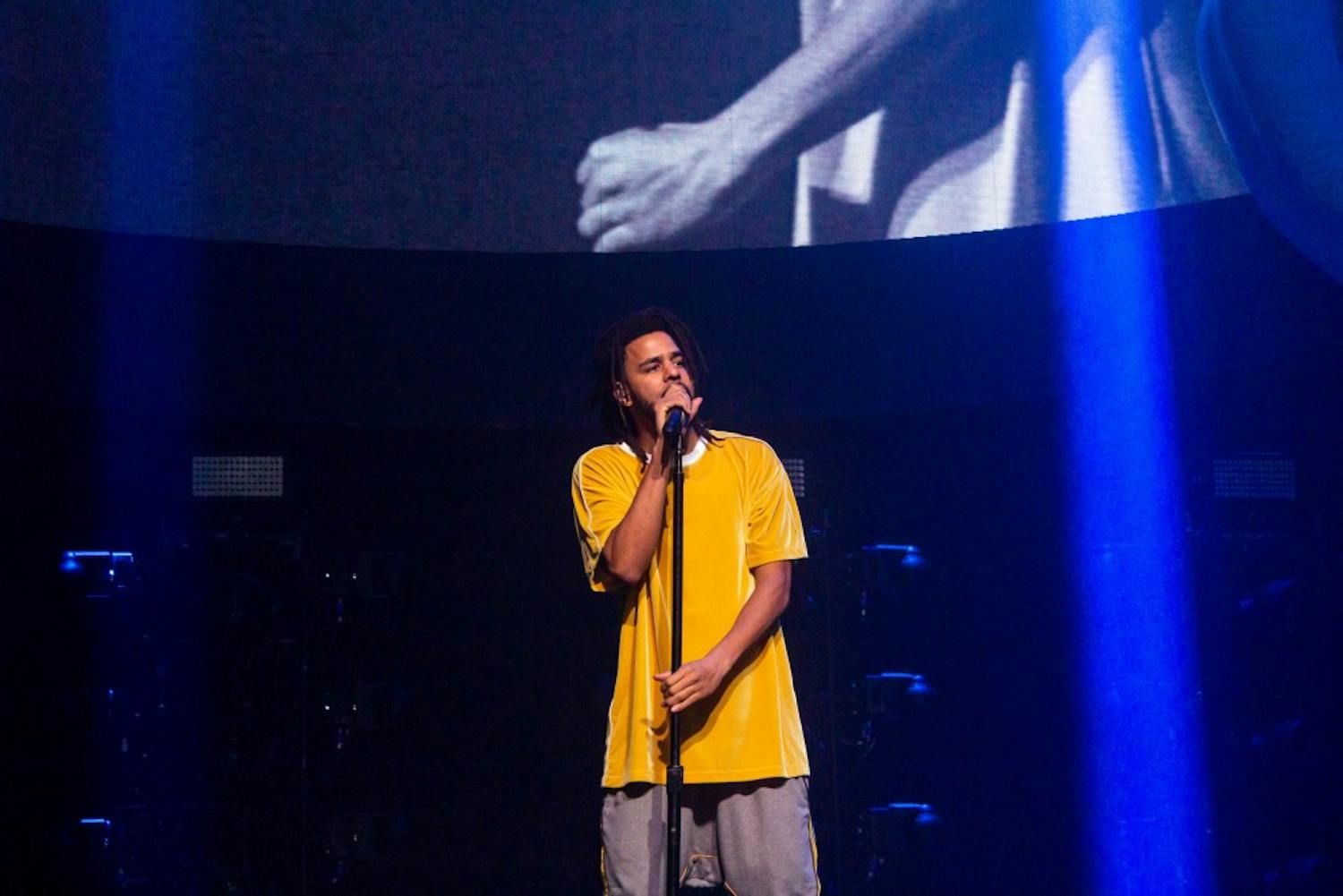 J. Cole brought his “KOD” Tour to the KeyBank Center on Tuesday night, mixing old cuts with the majority of tracks from his latest album. Cole spoke often to the audience, giving context to songs and sharing personal anecdotes.