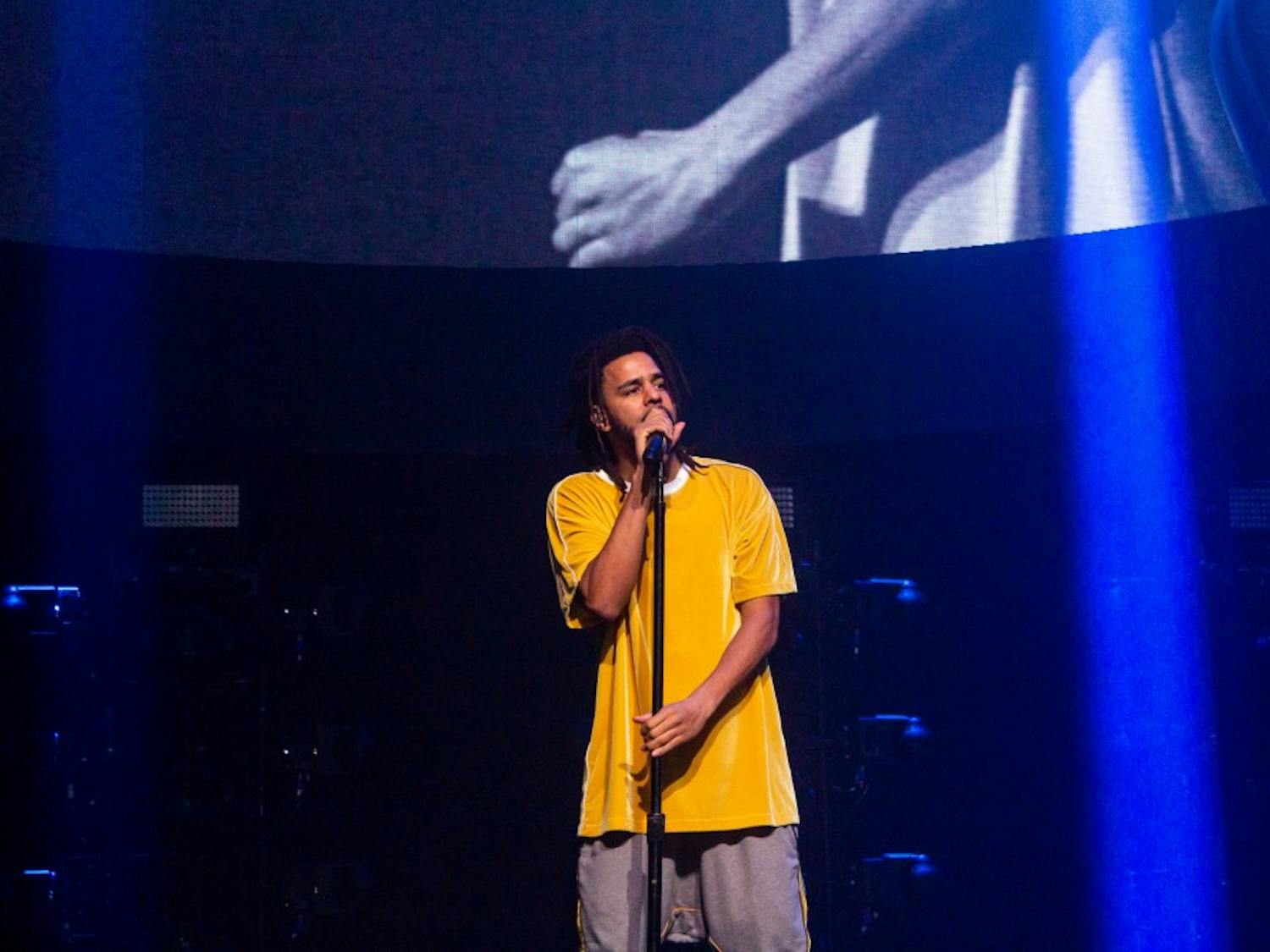 J. Cole brought his “KOD” Tour to the KeyBank Center on Tuesday night, mixing old cuts with the majority of tracks from his latest album. Cole spoke often to the audience, giving context to songs and sharing personal anecdotes.
