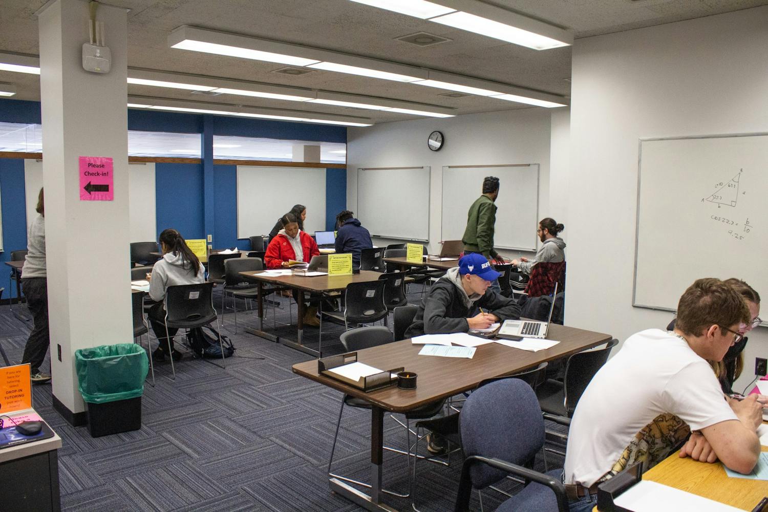 UB students receive math tutoring for free in the Math Place located in 211 Baldy Hall on Tuesday.