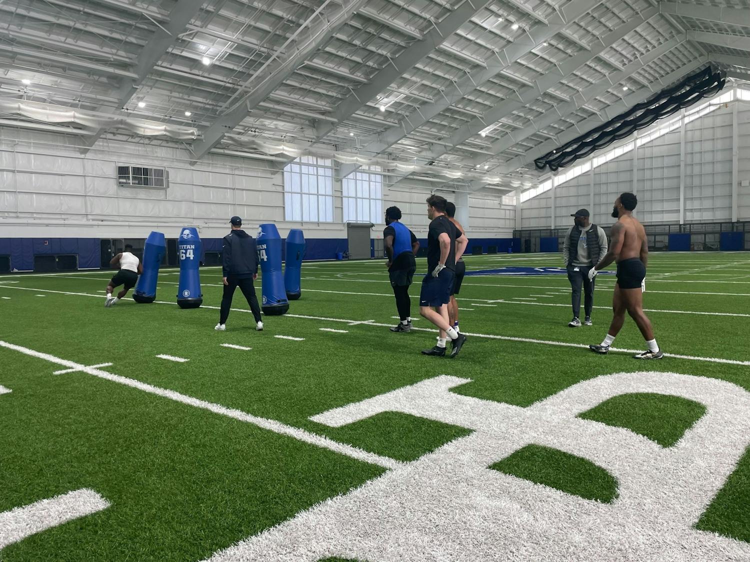 Six UB players and eight additional players from Buffalo-area colleges took place in UB's Pro Day Thursday morning.