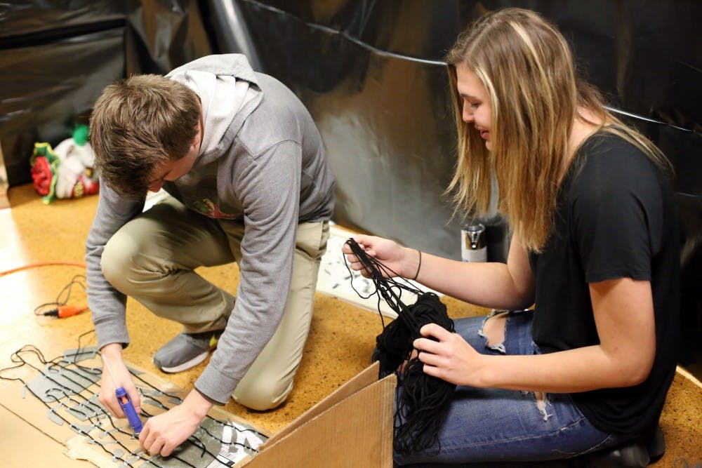 <p>Students set up for Late Night UB’s 18th annual Haunted Union. The attraction opens Friday Oct. 27.</p>