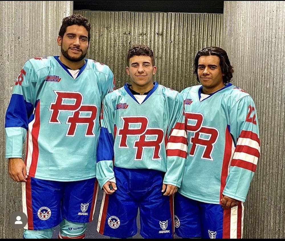 <p>Each of the Vargas brothers scored while representing Puerto Rico in Division II of the 2022 LATAM Cup in September. Left to right: Antonio Vargas, Daniel Vargas, Hector Vargas.</p>