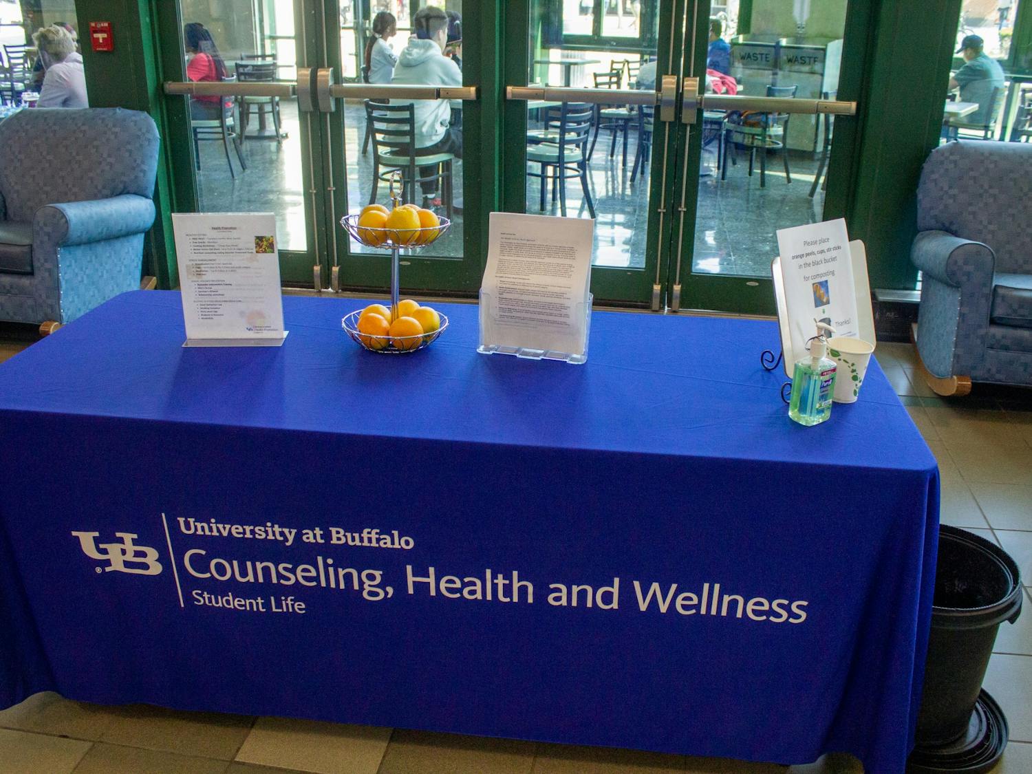 A Counseling, Health and Wellness booth provides information on healthy living.