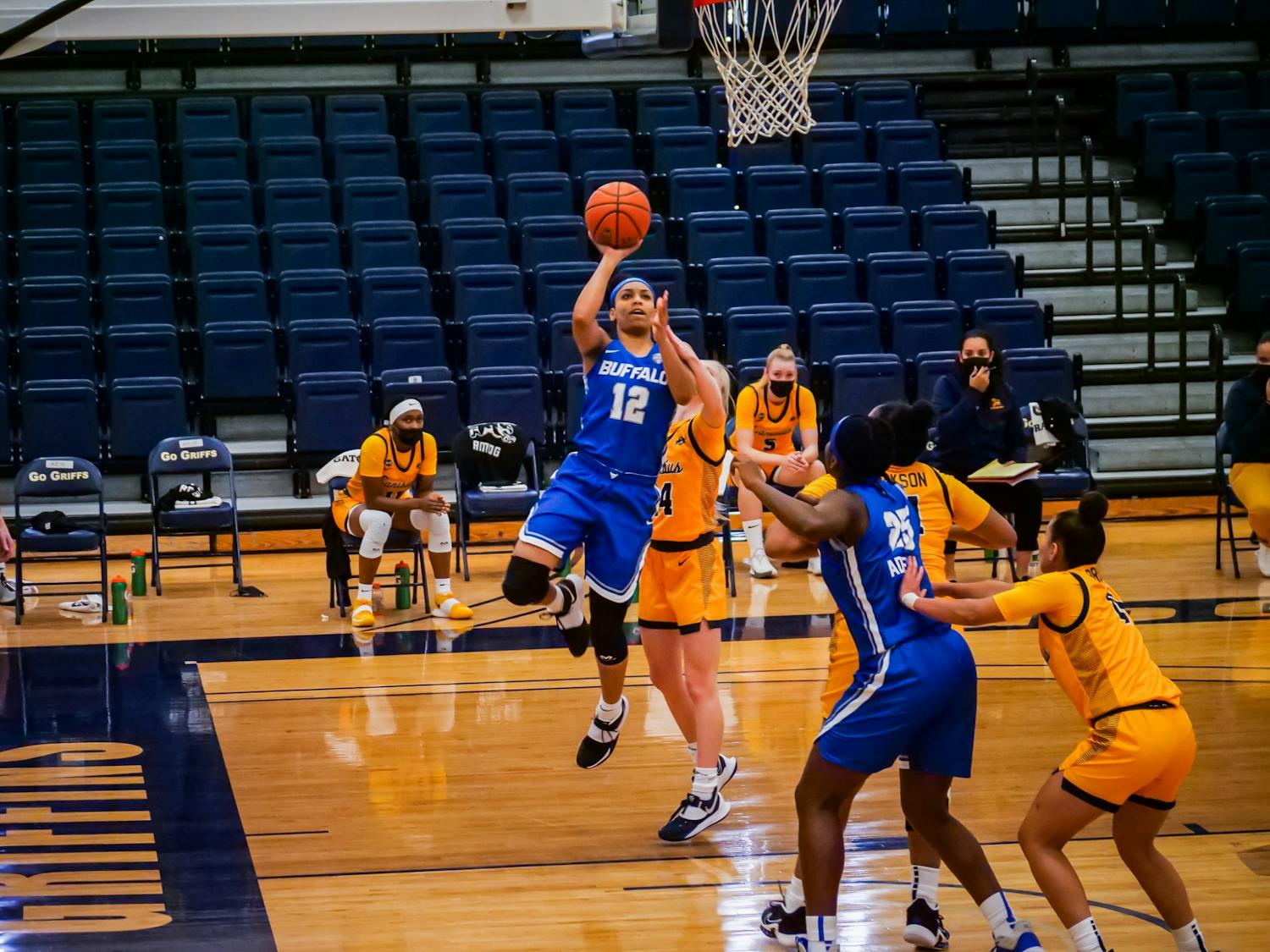 Freshman guard Cheyenne McEvans has averaged 11.0 points, 5.6 rebounds and 2.2 assists per game while shooting nearly 43% from the field this season.