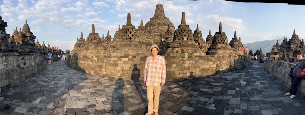 <p>Kristin Stapleton at Borobudur.&nbsp;</p>