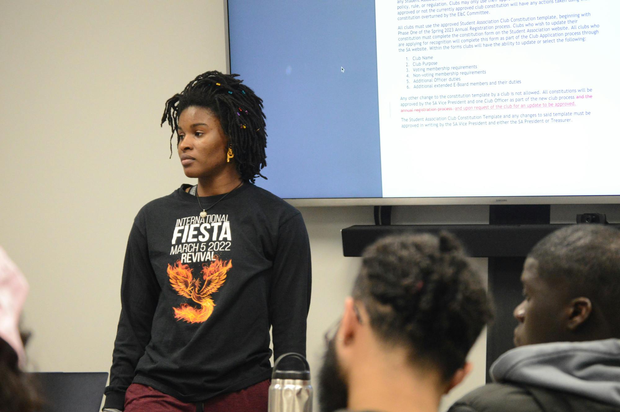 SA President Becky Paul-Odionhin proposed the slate of changes to the SA Senate at Wednesday's meeting.&nbsp;