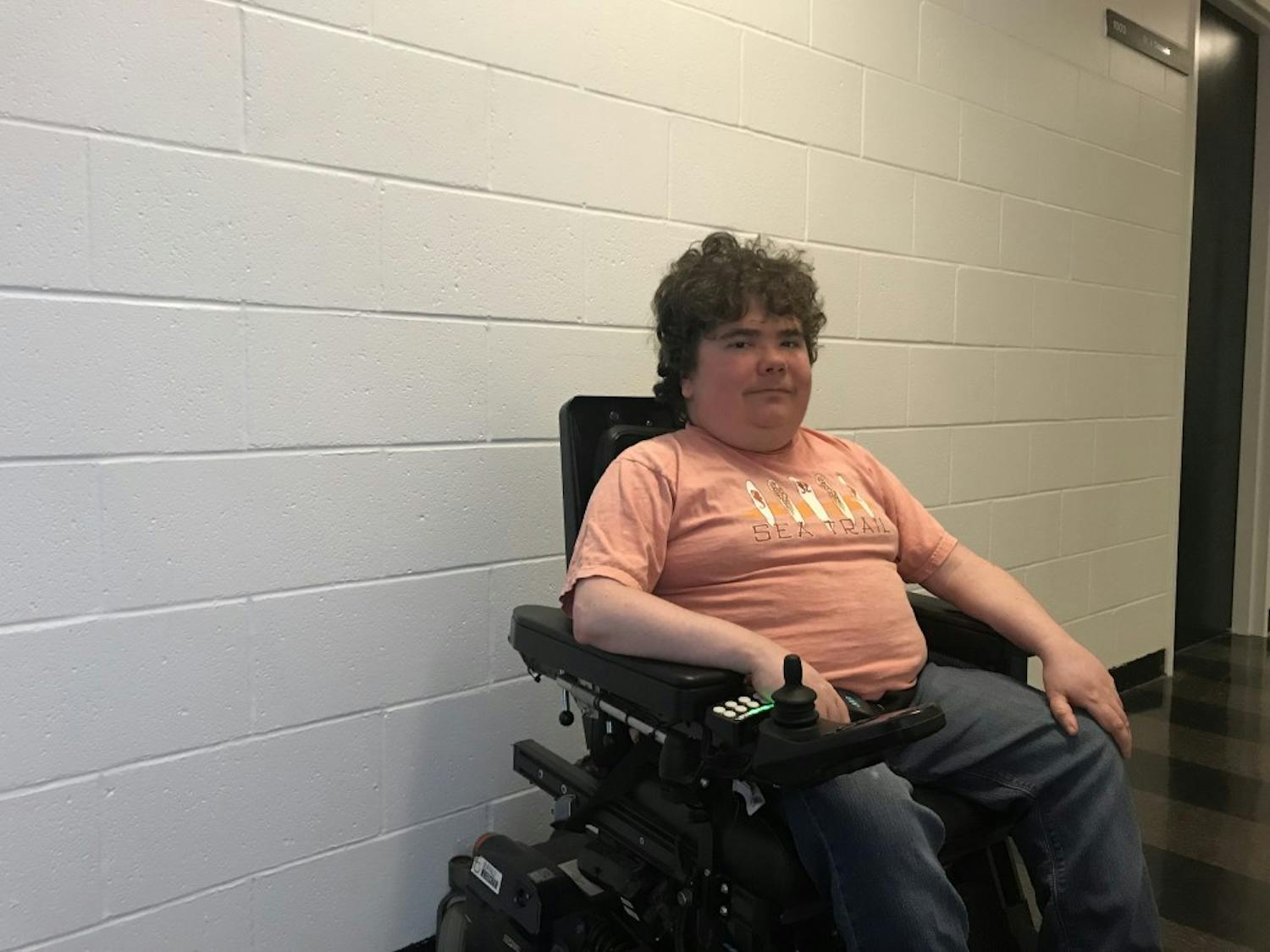 Graduate Student Zachary Dickman couldn’t get into one of his classrooms last semester since the door was already closed and he couldn’t get anyones attention inside.