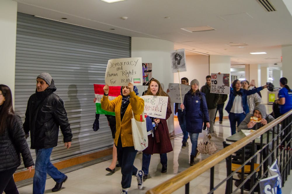 <p>Monday's protest in the Student Union followed demonstrations outside Buffalo City Hall.&nbsp;</p>